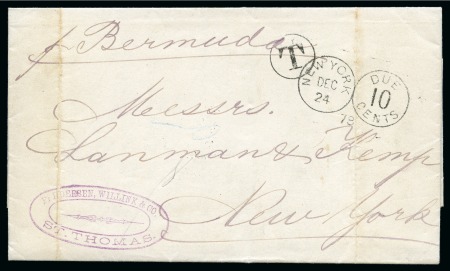 Stamp of Danish West Indies » Pre-Philately and Stampless Covers 1878 (16 Dec.) Folded entire from St.Thomas to New