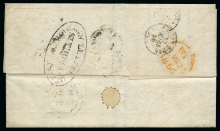 Stamp of Danish West Indies » Express and Foreign Letter Office 1856 (7 Feb.) Folded entire from Porto Plata/Dominican