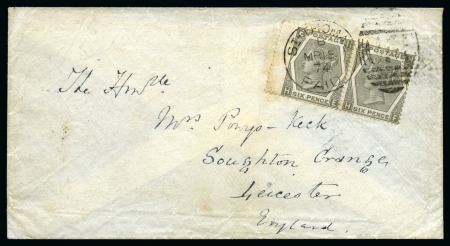 Stamp of Danish West Indies » British Post 1874 (15 Mar.) Envelope to England franked by pair