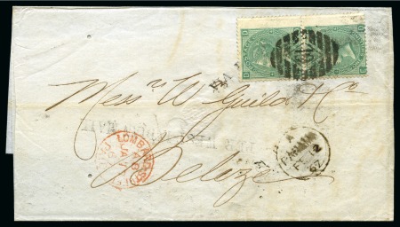 Stamp of Danish West Indies » Transit Mail GREAT BRITAIN TO BELIZE: 1867 Folded entire from Lombard