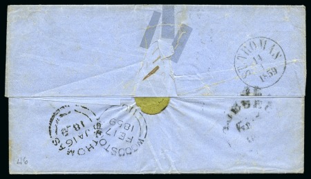 Stamp of Danish West Indies » Pre-Philately and Stampless Covers 1859 (11 Jan.) Folded cover from St.Croix to Canada