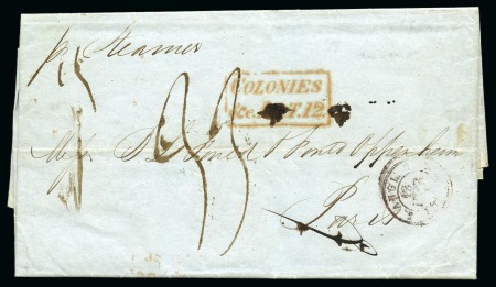 Stamp of Danish West Indies » British Post 1845 Folded entire from St.Thomas to Paris,