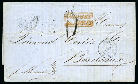 Stamp of Danish West Indies » British Post 1855 Folded entire from St.Thomas to Bordeaux,