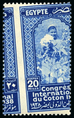 Stamp of Egypt » Commemoratives 1938 International Cotton Congress set of three with Royal oblique perforations