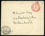 Stamp of Egypt » British Forces in Egypt 1932-35 1933 "XMAS SEAL" 3m brown, tied on reverse of cover