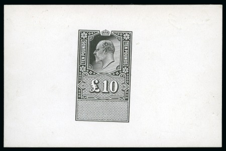 Stamp of Great Britain » Revenues 1902ca KEVII £10 general duty die proof in black on glossy card