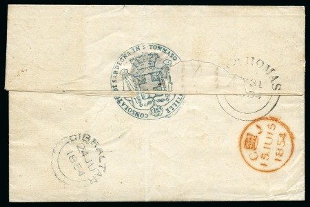 Stamp of Danish West Indies » British Post 1854 Folded entire from the Sardianian Consulate at