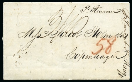 Stamp of Danish West Indies » British Post 1844 Folded entire from St.Croix, privately carried