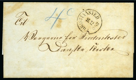 Stamp of Danish West Indies » Pre-Philately and Stampless Covers 1863 Folded cover from Christiansted to Frederiksted,