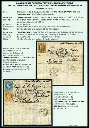 Stamp of France » Guerre de 1870-1871 1870-1871, Collection d'exposition "Les ballons montés