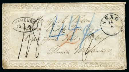 Stamp of Danish West Indies » Incoming Mail BORNHOLM: 1861 Beautiful embossed envelope from Nexø