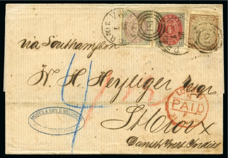 Stamp of Danish West Indies » Incoming Mail DENMARK: 1874 Folded cover from Copenhagen to St.Croix,