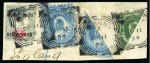 Stamp of Nigerias » Niger Coast Protectorate 1894 1d Dull Blue bisect on front and piece with 1d and 2d bisects