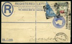 Stamp of Nigerias » Niger Coast Protectorate 1894 1d Dull Blue bisect on front and piece with 1d and 2d bisects