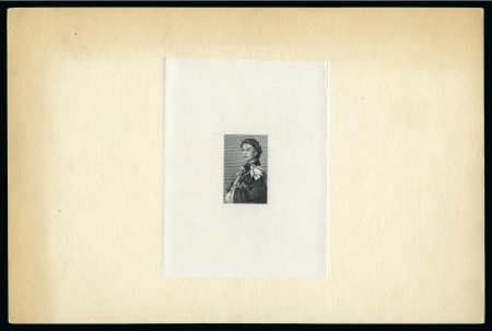 Stamp of Canada 1959 Royal Visit die proof of the Annigoni portrait (without inscriptions)