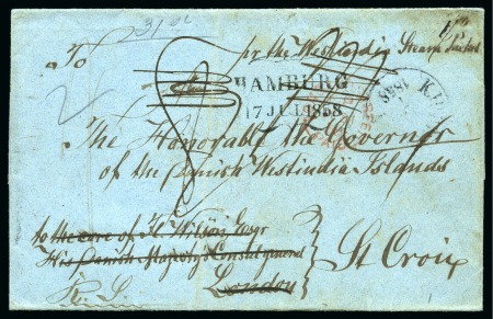 Stamp of Danish West Indies » Incoming Mail 1858 (13 July) OFFICIAL MAIL, Folded cover from Copenhagen