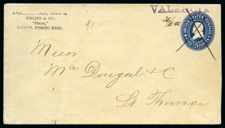 Stamp of Danish West Indies » Incoming Mail PORTO RICO : 1902 US 5c Postal stationery with straightline