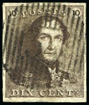 Stamp of Belgium » Belgique. 1849 Epaulettes - Émission Oblitérations de distributions (18 barres verticales)