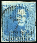 Stamp of Belgium » Belgique. 1849 Epaulettes - Émission Oblitérations de distributions (18 barres verticales)