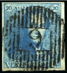 Stamp of Belgium » Belgique. 1849 Epaulettes - Émission Oblitérations de distributions (18 barres verticales)