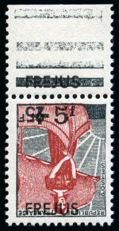 Stamp of France 1959 Fréjus, variété surcharge renversée, neuf