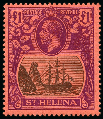 Stamp of St. Helena 1922-37 MCA 4d to £1 mint set of five