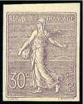 Stamp of France 1903 Semeuse lignée 15c vert-gris, 20c brun-lilas,