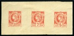 Stamp of Haiti 1881 Two die proofs, respectively with 1c, 2c and 3c