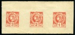 Stamp of Haiti 1881 Two die proofs, respectively with 1c, 2c and 3c