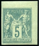Stamp of France 1903 Semeuse lignée 15c vert-gris, 20c brun-lilas,