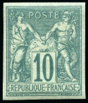 Stamp of France 1903 Semeuse lignée 15c vert-gris, 20c brun-lilas,