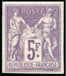 Stamp of France 1903 Semeuse lignée 15c vert-gris, 20c brun-lilas,