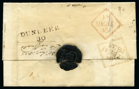 Stamp of Ireland » Pre-Stamp Postal History TOWN MILEAGE MARKS 1832-54, Specialised group of 41