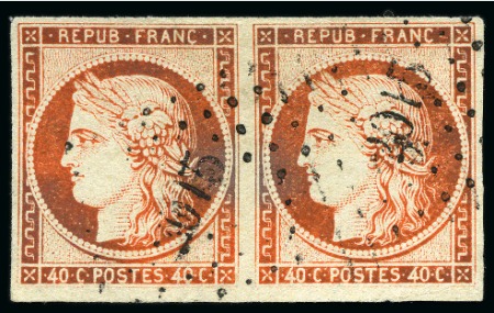 Stamp of France » Collections 1849-1945, Sélection de timbres et lettres intéressantes dont Yv. 5 en paire, 15 