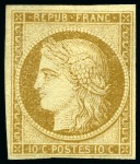 Stamp of France 1849 10c bistre-jaune et 10c bistre-brun, neuf sans