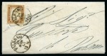 Stamp of Italian States » Sardinia 1861 10c red-brown, pl. II, on local double rate cover