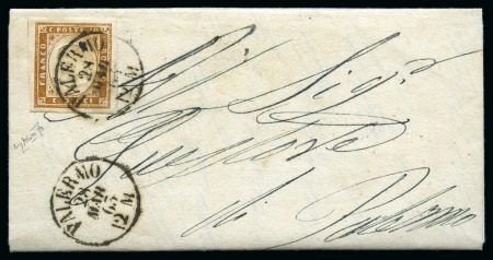 Stamp of Italian States » Sardinia SARDINIA USED IN SICILY AT UNCOMMON RATE, 1863 Double