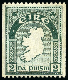 Stamp of Ireland » 1922-49 Dublin Government Printing Works Issues 1933-35 2d pearl-green, perf.15 x imperforate coil stamp