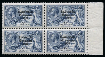 Stamp of Ireland » 1925 Narrow Date Overprints (T66-T68) 1925 Narrow Date 2s6d to 10s complete set, in mint nh sheet marginal blocks of four