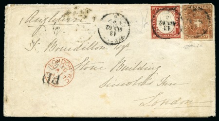 Stamp of Italian States » Tuscany 1862 Mixed Franking with Sardinia to London1860 