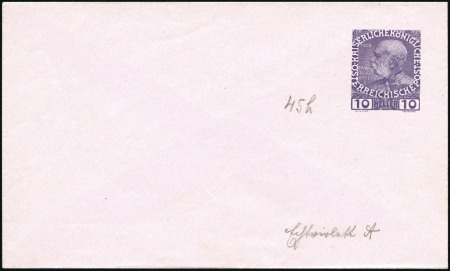 Stamp of Austria 1905-08 Proofs: selection of 21 proof postal items