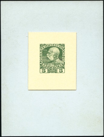 Stamp of Austria 1908 Proofs: selection of 32 proof postal statione