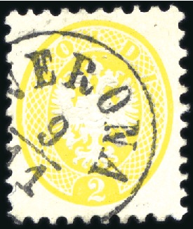 Stamp of Italian States » Lombardy Venetia 1964 2s yellow, used with crisp clear VERONA/9.11 
