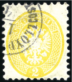 Stamp of Italian States » Lombardy Venetia 1964 2s yellow, used with crisp clear part LLOYD A