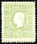 Stamp of Italian States » Lombardy Venetia 1859 2s yellow, 3s green and 5s rose, type II, min