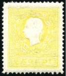 Stamp of Italian States » Lombardy Venetia 1859 2s yellow, 3s green and 5s rose, type II, min
