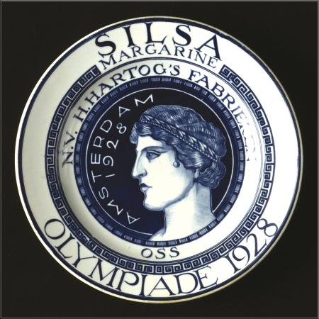 Stamp of Olympics Plate: 1928 Olympics commemorative blue & white po