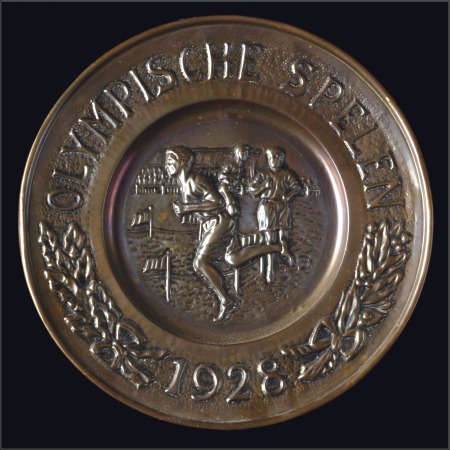 Stamp of Olympics Plate: 1928 Olympic commemorative tin plate, 27.5c