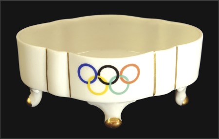 Stamp of Olympics Ceramics: 1936 Handpainted ceramic sugar container