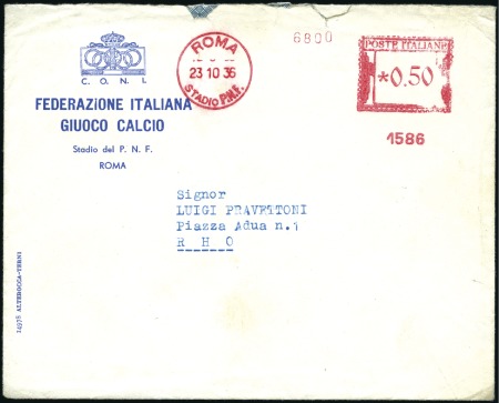 Stamp of Thematics » Sport and Games » Football 1934 WORLD CUP: 1936 (Oct 23) Italian Football Fed